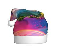 WHJSHOP Chapeau de Noël imprimé pont arc-en-ciel pour adulte, ce qui en fait un cadeau amusant et durable pour homme et femme