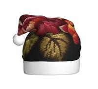 WHJSHOP Chapeau de Noël imprimé rose style broderie ukrainienne pour adulte, doux, léger et moelleux pour homme et femme