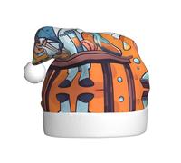 WHJSHOP Chapeau de Noël imprimé sur le thème de la science de dessin animé pour adulte, ce qui en fait un cadeau amusant et durable pour homme et femme