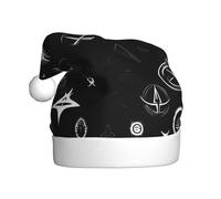 WHJSHOP Chapeau de Noël noir et blanc avec imprimé univers pour adulte, adapté pour Halloween, Noël et Nouvel An
