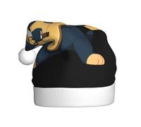 WHJSHOP Chapeau de Noël pour adulte avec imprimé « The Cat Who Plays the Guitar » - Convient pour Halloween, Noël et Nouvel An