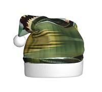 WHJSHOP Chapeau de Noël pour adulte pour fêtes de vacances et événements costumés Crocodile bouche ouverte Imprimé