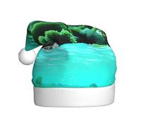 WHJSHOP Chapeau de Noël vert marine avec imprimé algues pour adulte Convient pour Halloween, Noël et Nouvel An