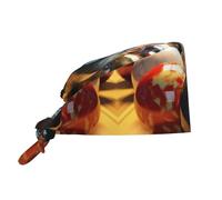 WHJSHOP Chapeau de travail respirant avec boules de bowling pour chef, infirmière, spa, soins du visage, fitness noir