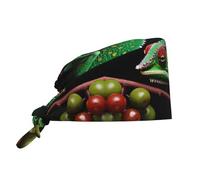 WHJSHOP Chapeau de travail respirant avec impression caméléon mystérieuse pour chef, infirmière, spa, soins du visage, fitness noir