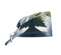 WHJSHOP Chapeau de travail respirant avec imprimé cygne blanc pour chef, soins infirmiers, spa, soins du visage, fitness