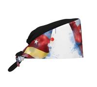 WHJSHOP Chapeau de travail respirant avec motif étoilé pour chef, soins infirmiers, spa, soins du visage, fitness noir