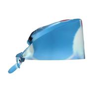 WHJSHOP Chapeau de travail respirant avec motif souris mignon pour chef, infirmière, spa, soins du visage, fitness noir