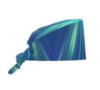 WHJSHOP Chapeau de travail respirant bleu aurore boréale pour chef, infirmière, spa, soins du visage, fitness