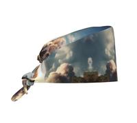 WHJSHOP Chapeau de travail respirant Kennedy Space Center Rocket Launch pour chef, infirmière, spa, soins du visage, fitness noir