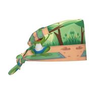 WHJSHOP Chapeau de travail respirant mignon et drôle grenouille faisant du yoga impression pour chef, infirmière, spa, soins du visage, fitness noir