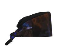 WHJSHOP Chapeau de travail respirant motif poisson clown par The Reef Printing pour chef, soins infirmiers, spa, soins du visage, fitness noir