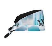 WHJSHOP Chapeau de Travail Respirant Pingouins sur l'Iceberg Impression pour Chef Soins du Visage Fitness Noir