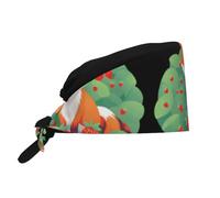 WHJSHOP Chapeau de travail respirant renard dans le champ de fraises pour chef, infirmière, spa, soins du visage, fitness