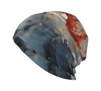 WHJSHOP Chapeau tricoté à la mode adulte motif art abstrait marbre - doux, confortable et respirant pour homme et femme noir