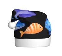 WHJSHOP Chapeaux de Noël en peluche pour homme et femme - Motif coquillages violets et poissons bleus