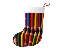 WHJSHOP Chaussettes de Noël avec impression de crayons de couleur - Grande capacité - Décoration