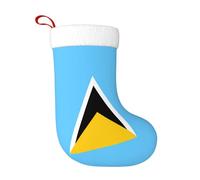 WHJSHOP Chaussettes de Noël décoratives avec motif drapeau de Sainte-Lucie pour Halloween, Noël et Nouvel An
