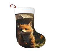 WHJSHOP Chaussettes de Noël décoratives Little Fox cachées de la pluie pour Halloween, Noël et Nouvel An