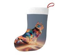 WHJSHOP Chaussettes de Noël en cristal de glace avec impression d'ombres de chat - Grande capacité - Décoration