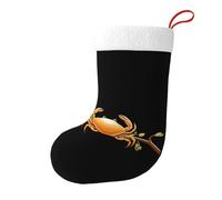 Whjshop Chaussettes de Noël imprimées des deux côtés avec motif de gros crabe tenant une branche pour les fêtes de fin d'année, décorations d'intérieur
