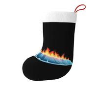 Whjshop Chaussettes de Noël imprimées des deux côtés avec motif iceberg brûlant pour décoration d'intérieur de grande capacité