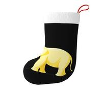 Whjshop Chaussettes de Noël imprimées double face avec motif éléphant jaune pâle pour décoration d'intérieur de grande capacité