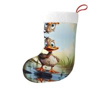 Whjshop Chaussettes de Noël imprimées double face motif canard sauvage pour décoration d'intérieur de fête de vacances de grande capacité