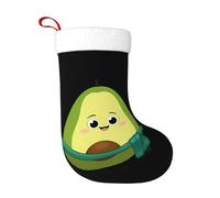 WHJSHOP Chaussettes décoratives de Noël avec motif avocat portant une écharpe pour décorer Halloween, Noël et Nouvel An