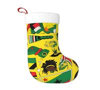 WHJSHOP Chaussettes décoratives de Noël imprimées avec éléments jamaïcains pour Halloween, Noël et Nouvel An