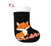 WHJSHOP Chaussettes décoratives de Noël Little Fox in the Petals pour décoration d'Halloween, Noël et Nouvel An