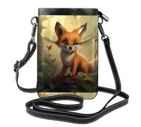 WHJSHOP Clever Little Fox Picture Petit sac à bandoulière en cuir pour femme, imperméable et durable