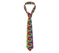 WHJSHOP Cravate pour homme avec impression arc-en-ciel douce et confortable, ne se déforme pas, résistante à la décoloration, durable (145 x 8,1 cm)