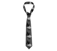 Whjshop Cravate pour homme Noir et blanc Silence Image pour affaires, quotidien, travail, anniversaire, mariage, fête, banquet, cadeau