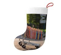 WHJSHOP Crayons de couleur dans un chariot impression chaussettes de Noël chaussettes festival grande capacité imprimé chaussettes décoration
