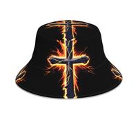 WHJSHOP Cross Flame Crit Chapeau cloche réfléchissant respirant pour homme et femme pour voyage, camping, noir