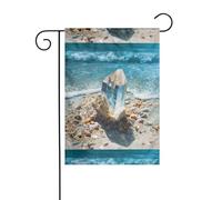 WHJSHOP Crystals by the Sea Prints Drapeaux de jardin 30,5 x 45,7 cm pour décoration de cour avec une largeur de poteau de 3 cm (drapeau uniquement, mât non inclus)