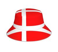 WHJSHOP Danemark Chapeau bob réfléchissant imprimé drapeau danois homme femme décontracté extérieur noir