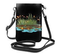 WHJSHOP Dead Leaves On The Swamp Picture Petit sac à bandoulière en cuir pour femme, imperméable et durable