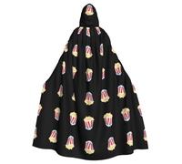 WHJSHOP Délicieuse cape à capuche pour adulte motif popcorn beurré pour Halloween assurant un entretien facile et une utilisation durable