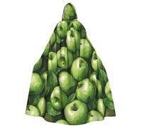 WHJSHOP Description de la cape à capuche pour adulte motif pomme verte sans fermeture éclair, confortable et durable pour les jeux de rôle