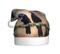 WHJSHOP Deux chapeaux de Noël en peluche pour homme et femme Motif corbeaux noirs