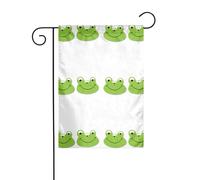 WHJSHOP Deux drapeaux de jardin imprimés grenouilles vertes 30,5 x 45,7 cm pour décoration de cour avec une largeur de poteau de 3 cm (drapeau uniquement, mât non inclus)