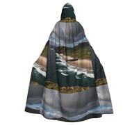 WHJSHOP Dingle Peninsula Printing Halloween Adulte Cape à capuche Grande cape à capuche avec nœud papillon, sans fermeture éclair