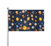 WHJSHOP Drapeau de décoration extérieure imprimé planètes du système solaire 0,9 x 1,5 m - Couvre-lit en polyester vif pour cour, terrasse et célébrations festives