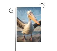 WHJSHOP Drapeau de jardin amusant de pélican 30,5 x 45,7 cm pour décoration de cour avec une largeur de poteau de 3 cm (drapeau uniquement, mât non inclus)