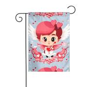 WHJSHOP Drapeau de jardin avec image de messager d'amour 30,5 x 45,7 cm pour décoration de cour avec une largeur de poteau de 3 cm (drapeau uniquement, mât non inclus)