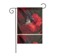 WHJSHOP Drapeau de jardin avec image de petite hirondelle en fleur rouge 30,5 x 45,7 cm pour décoration de cour avec une largeur de poteau de 3 cm (drapeau uniquement, mât non inclus)