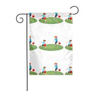 WHJSHOP Drapeau de jardin avec inscription « Good friends playing football » - 30,5 x 45,7 cm - Pour décoration de cour - Largeur de poteau de 3 cm (drapeau uniquement, mât non inclus)