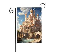 WHJSHOP Drapeau de jardin avec motif château d'anime, 30,5 x 45,7 cm pour décoration de cour avec une largeur de poteau de 3 cm (drapeau uniquement, mât non inclus)
